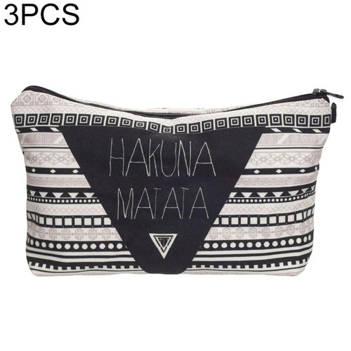 3 PCS Printing Makeup Bags With Multicolor Pattern Cute Cosmetics Pouchs For Travel Ladies Pouch Women Cosmetic Bag(hzb728)