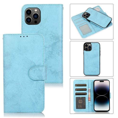 For iPhone 15 Pro 2 in 1 Detachable Phone Leather Case(Blue)