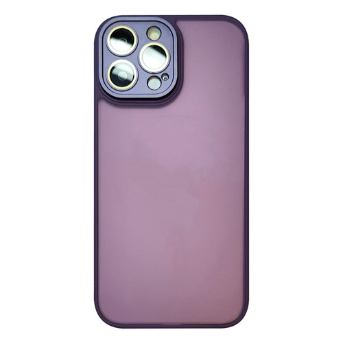 For iPhone 14 Pro Max Skin Feel Phone Case with Lens Film(Purple)