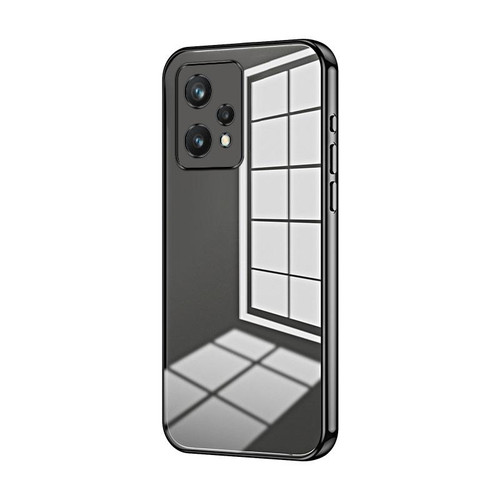 For Realme 9 Pro / Q5 Transparent Plating Fine Hole Phone Case(Black)