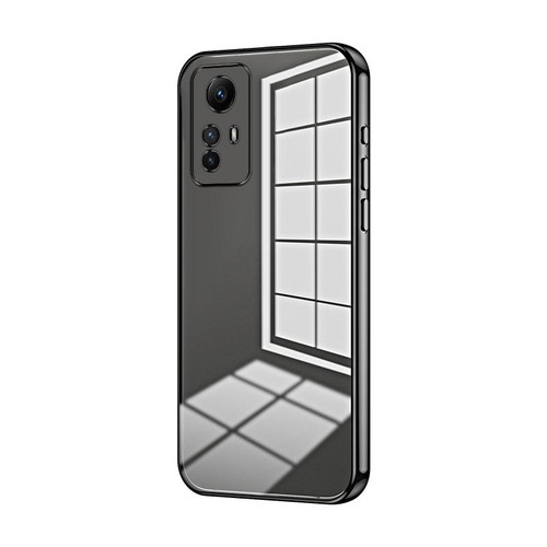 For Xiaomi Redmi Note 12S Transparent Plating Fine Hole Phone Case(Black)