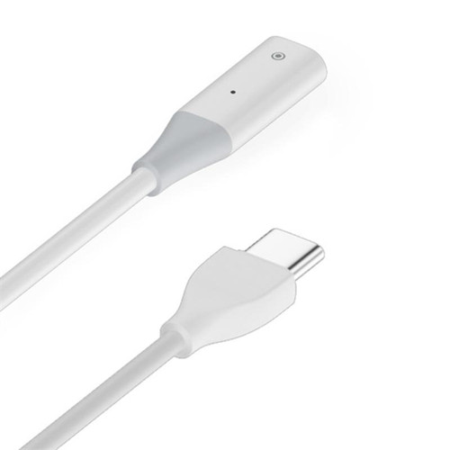 For Apple Pencil 1 USB-C / Type-C to Type-C Stylus Charging Cable with Indicator Light, Length:0.5m(White)