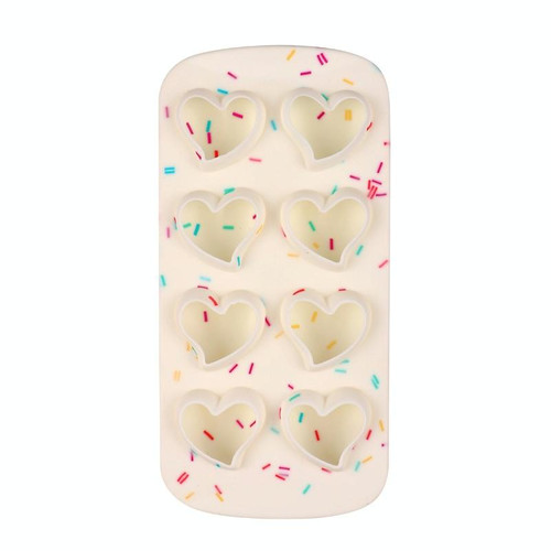 2 PCS Creative Silicone Ice Tray Mold 8 Continuous Mould Home-Made DIY Ice Tray Box, Style: Heart-shaped  (Candy Effect)