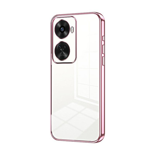 For Huawei nova 11 SE Transparent Plating Fine Hole Phone Case(Pink)