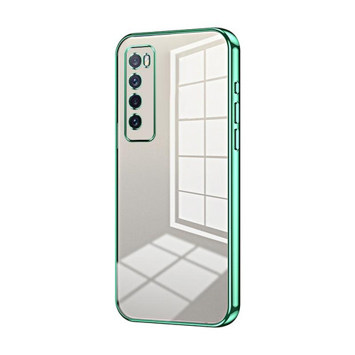 For Huawei nova 7 Transparent Plating Fine Hole Phone Case(Green)