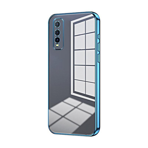 For vivo Y70s / iQOO U1 / Y51s / Y70t Transparent Plating Fine Hole Phone Case(Blue)