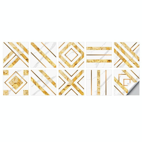2 Sets Geometric Pattern Staircase Wall Tile Sticker Kitchen Stove Water And Oil Proof Stickers, Specification: M: 15x15cm(HT-015 Platinum) 2 Sets Geometric Pattern Staircase Wall Tile Sticker Kitchen Stove Water And Oil Proof Stickers, Specification: M: 15x15cm(HT-015 Platinum)