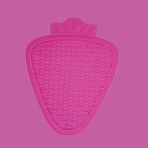 Silicone Pet Licking Mat Suction Cup Carrot Shape Placemat Cat and Dog Food Retarder(Rose Red)