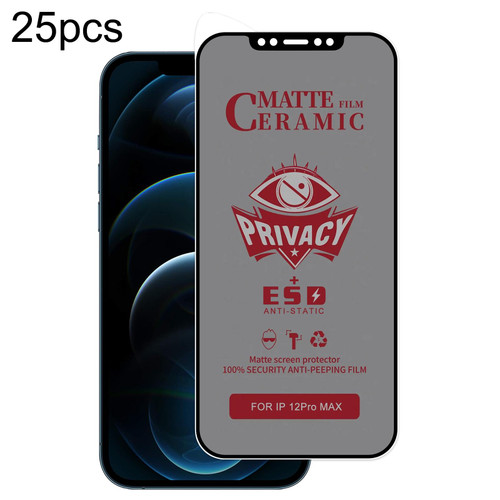 For iPhone 12 Pro Max 25pcs Full Coverage Frosted Privacy Ceramic Film