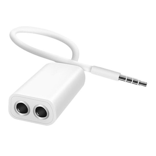 Aux Audio Cable 3.5mm to 2 x Female Splitter Adapter, Compatible with Phones, Tablets, Headphones, MP3 Player, Car/Home Stereo & More(White)