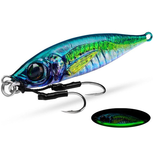 PROBEROS LF137 3D Spray Painted Bionic Lure Warp Bass Leader Fish Long Casting Freshwater Sea Luminous Fishing Bait, Size: 28g(Color A)
