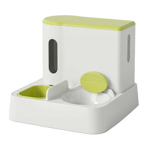 Pet Food Bowl Dog Drinking Fountain Cat Mobile Water Dispenser Automatic Feeding Water Feeder, Style: Basic Green