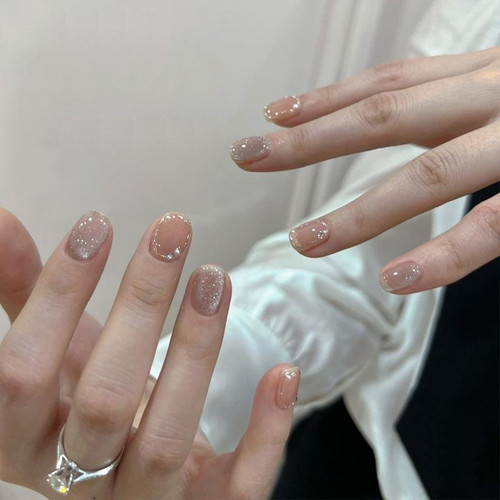 24pcs/box Handmade Nail Glitter Nail Jelly Glue Finished Patch, Color: BY1078(Wear Tool Bag)