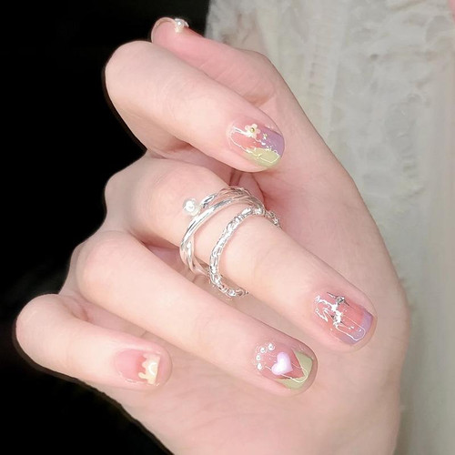 24pcs/box Handmade Nail Glitter Nail Jelly Glue Finished Patch, Color: BY1056(Wear Tool Bag)