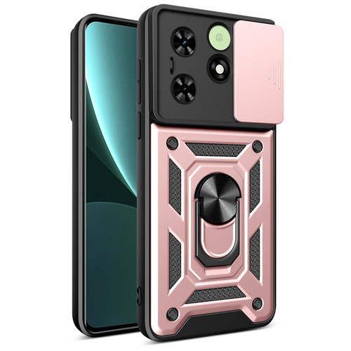 For Tecno Spark Go 2024 / Spark 20 Sliding Camera Cover Design TPU+PC Phone Case(Rose Gold)