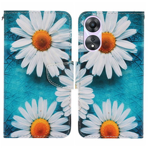 For OPPO A58 4G Colored Drawing Pattern Leather Phone Case(Daisy) For OPPO A58 4G Colored Drawing Pattern Leather Phone Case(Daisy)