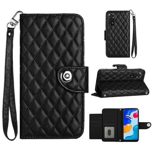 For Xiaomi Redmi Note 11S / Note 11 Global Rhombic Texture Flip Leather Phone Case with Lanyard(Black) For Xiaomi Redmi Note 11S / Note 11 Global Rhombic Texture Flip Leather Phone Case with Lanyard(Black)