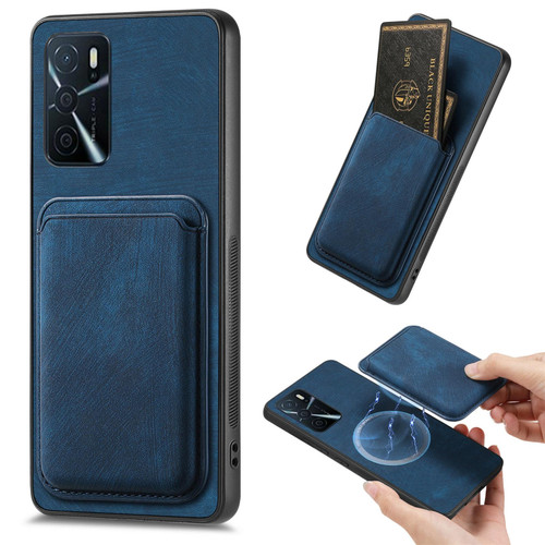 For OPPO A52 / A72/ A92 Retro Leather Card Bag Magnetic Phone Case(Blue)