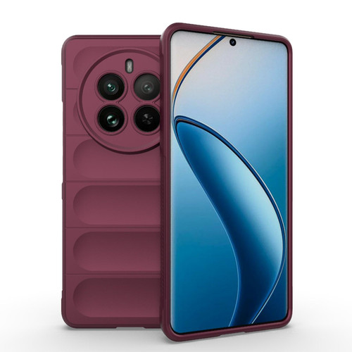 For Realme 12 Pro 5G / 12 Pro+ Magic Shield TPU + Flannel Phone Case(Wine Red)