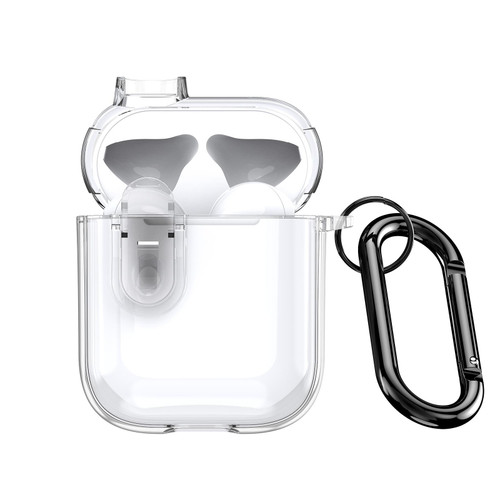 For AirPods 1/2 DUX DUCIS PECL Series Split Transparent Earphone Case with Hook(Transparent)