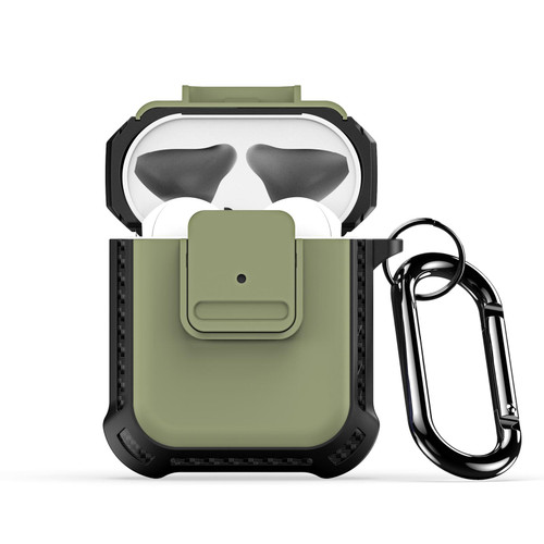 For AirPods 2 / 1 DUX DUCIS PECG Series Earbuds Box Protective Case(Army Green)