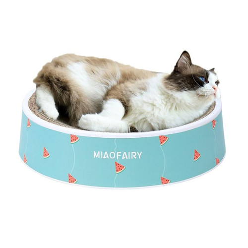 Cat Scratcher Can Replace Corrugated Bowl Claw Sharpener Cat Toy Supplies(Watermelon)