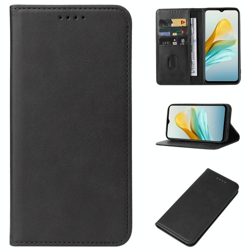 For ZTE Blade A53+ Magnetic Closure Leather Phone Case(Black)