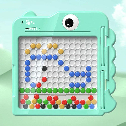 Kids Magnetic Drawing Board Big Chess Children Creative Toys, Spec: 80 Beads  Dinosaur Green