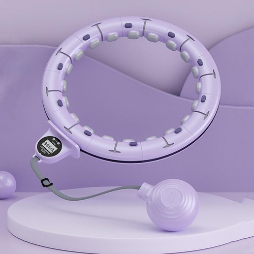 Intelligent Detachable Digital Display Counting Fitness Circle, Suitable Waist: 65-90cm Purple