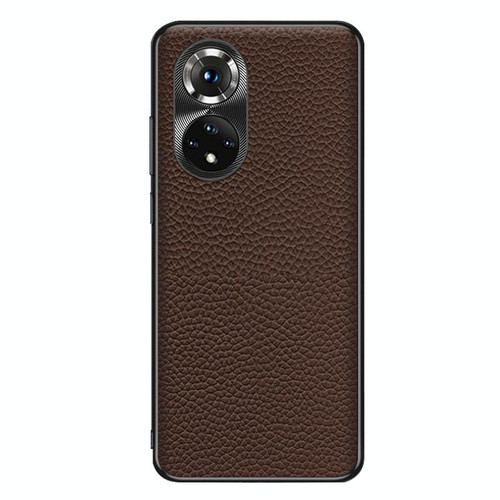 For Honor 50 Genuine Leather Litchi Texture Phone Case(Coffee)