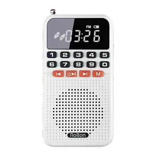 Rolton T1 Portable Radio Receiver Old People Singing Opera Player Mini Stereo Walkman(White)