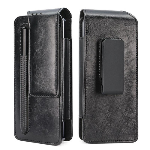 For Samsung Galaxy Z Fold5/Fold4/Fold3 Business Back Clip Leather Phone Bag, Without Pen(Black)