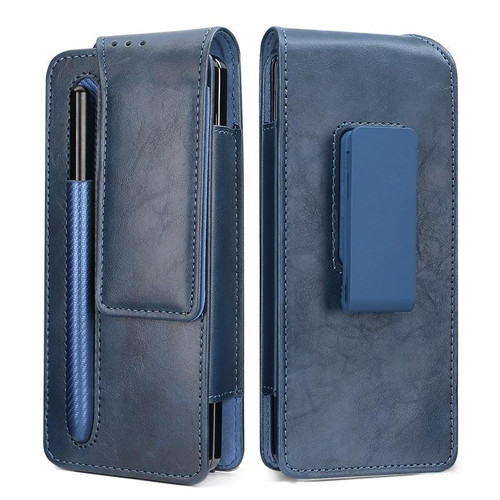 For Samsung Galaxy Z Fold5/Fold4/Fold3 Business Back Clip Leather Phone Bag, Without Pen(Blue)