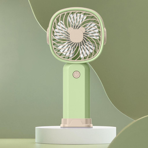 Handheld Portable Mini Multifunctional Fan With Phone Holder Function, Color: Yellow Green no Battery
