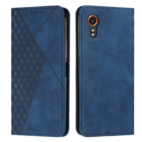 For Samsung Galaxy Xcover 7 Diamond Splicing Skin Feel Magnetic Leather Phone Case(Blue)