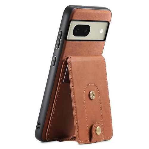 For Google Pixel 8 Denior D14 NK Retro Pattern MagSafe Magnetic Card Holder Leather Phone Case(Brown)