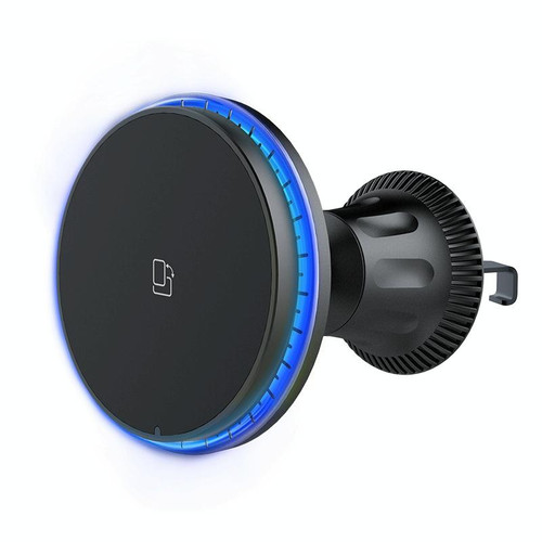 Car Magnetic Wireless Charging Cell Phone Holder With Ambient Light, Style: Blue Light