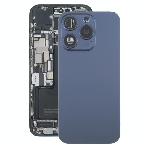 For iPhone 15 Pro Battery Back Cover with Camera Lens Cover + MagSafe Magnet(Blue)