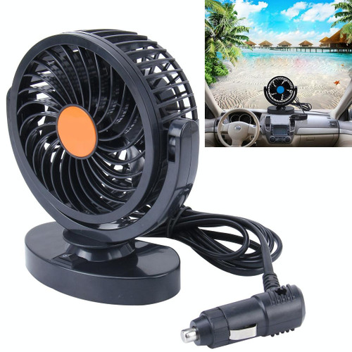 HUXIN HX-T306 6W 360 Degree Adjustable Rotation Low Noise Mini Electric Car Fan, DC 24V