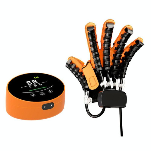 Intelligent Robot Split Finger Training Rehabilitation Glove Equipment With EU Plug Adapter, Size: XXL(Orange Right Hand)
