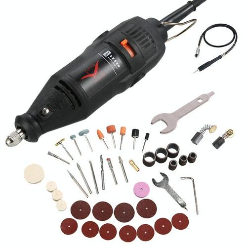 VICOVER Small Adjustable Speed Electrical Grinder Set Jade Carving Pen Polishing Tool EU Plug, Model: 40pcs Parts+Soft Shaft