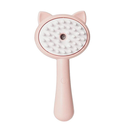Pet Spray Massage Comb Cats Anti Flying Hair Bathing Brush(Pink)