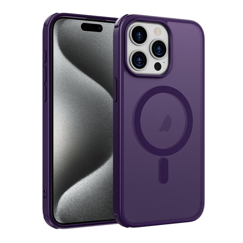 For iPhone 15 Pro Max Colorful MagSafe PC + TPU Phone Case(Purple)