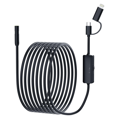 AN112 2 in 1 USB-C / Type-C + 8 Pin Interface 8mm HD Industry Endoscope, Length:3.5m Hard Tube