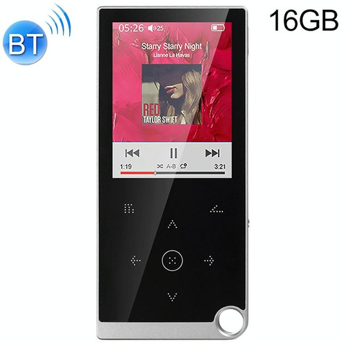 E05 2.4 inch Touch-Button MP4 / MP3 Lossless Music Player, Support E-Book / Alarm Clock / Timer Shutdown, Memory Capacity: 16GB Bluetooth Version(Silver Grey)