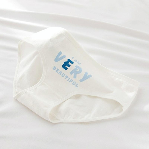 6 PCS Women Cotton Mid-rise Cartoon Briefs (Color:Letters On White Size:XXL) 6 PCS Women Cotton Mid-rise Cartoon Briefs (Color:Letters On White Size:XXL)