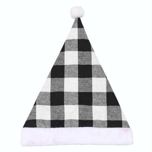Plaid Christmas Hat Christmas Decoration Adult Hat(Grey Plaid) Plaid Christmas Hat Christmas Decoration Adult Hat(Grey Plaid)