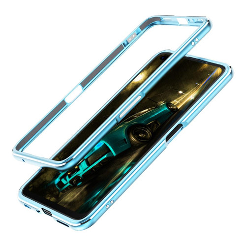 For OPPO Realme X50 5G Aluminum Alloy Shockproof Protective Bumper Frame(Blue)