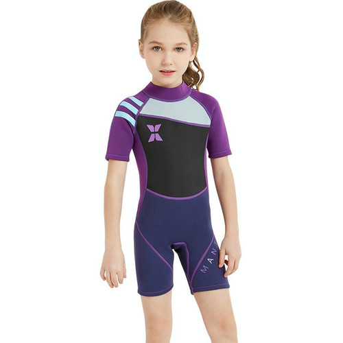 DIVE & SAIL WS-18813 2.5mm Children Warm Diving Suit One-piece Short-sleeved Sunscreen Snorkeling Suit Drifting Cold-proof Swimming Suit, Size: XXL(Black Purple Sleeve) DIVE & SAIL WS-18813 2.5mm Children Warm Diving Suit One-piece Short-sleeved Sunscreen Snorkeling Suit Drifting Cold-proof Swimming Suit, Size: XXL(Black Purple Sleeve)