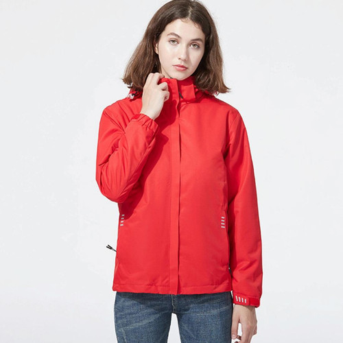 Ladys Detachable Two Piece Warm, Waterproof And Breathable Couples Stormsuit (Color:Red Size:XXL)
